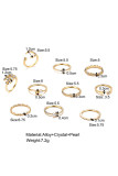 Alloy Chain and Graved Pattern Rings 10pcs Set