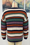 Colorful Stripes Colorblock Knitting Pullover Sweater