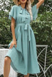 Green Tie Front Long Dress Unishe Wholesale