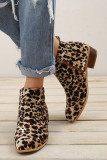 Side Zipper Short Heel Ankle Boots