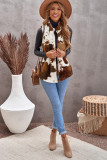 Cow Pocket Zipper Plush Warm Sleeveless Vest Coat