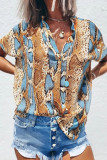 Loose Fit Snakeskin Print Blouse