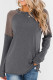 Dark Gray Color Block Raglan Sleeve Top