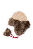 Plaid Knit Fur Lining Beanie Hats