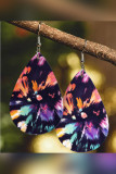 Tie Dye Water Drop PU Earrings Unishe Wholesale MOQ 5pcs