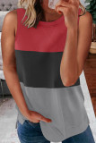 Gray Color Block Crew Neck Tank Top