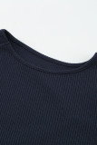 Cut-out One Shoulder Slim-fit Ribbed Top