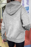 Plain Drawstring Hoodie Zipper Sweatshirt Coat