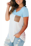 V Neck Top with Pocket