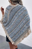 Stripes Tassle Sueplice Kimono Cape