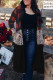 Red Buffalo Plaid Leopard Colorblock Plus Size Duster Cardigan