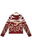 Leopard Splicing Colorblock Sweater