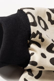 Leopard Plus Size V Neck Top And Sweatpants Lounge Set
