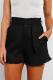Black Ruffled Trim High Waist Getaway Shorts