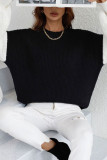 Color Block Plain Loose Pullover Sweaters