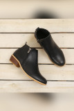 Side Zipper Short Heel Ankle Boots