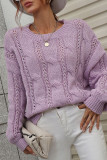 Solid Color Cable Knit Pullover Sweater Unishe Wholesale