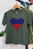 Patriotic Grunge Heart Graphic T-Shirt Unishe Wholesale