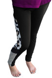 Black Kid's Leopard Patchwork High Waist Skinny Leggings
