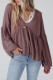 Purple Waffle Knit Babydoll Top