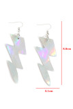 Laser Color Lightning PU Earrings MOQ 5pcs