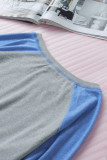 Gray Color Block Raglan Sleeve Top