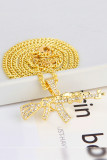 Alloy and Rhinestone Necklace for Men MOQ 5pcs
