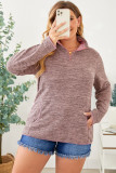 Heathered Turn-down Zip Collar Plus Size Sweatshirt