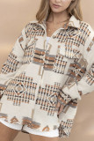 Western Aztec Pocketed Button Coat