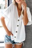 White Soak It Up Cotton Button Down Blouse