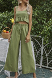 Solid Halter Crop Top & Pants 2PCS Set Unishe Wholesale
