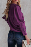 Purple Satin Cuffed Sleeve Top