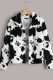 Cow Print Fleece Plus Size Coat