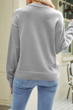 Smile Pattern Long Sleeve Pullover Sweater