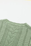 Green Crochet Lace Pointelle Knit Sweater