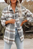 Plaid Button Down Pocketed Shacket Jackets Women UNISHE Wholesale