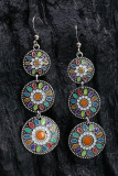 Vintage Colorful Floral Alloy Earrings MOQ 5pcs