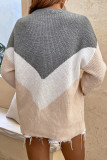 Chervon Color Block Pullover Knit Sweaters
