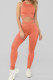 Orange Crisscross Sports Bra and Leggings Set