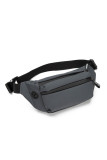 Plain Zipper Pockets Fanny Pack Waist Bag