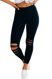 Black Cut-out Skinny High Waist Leggings