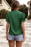 Polkadot Print V Neck Blouse Unishe Wholesale