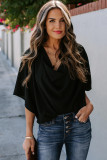 Black Draped Blouse