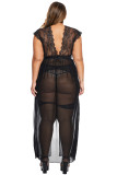 Black Plus Size Locked Away Lover Lingerie Gown