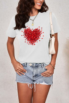 Valentine's Day,3D Heart Graphic Printed Short Sleeve T Shirt Unishe Wholesale