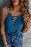 Blue Ladder Hollow-out Tank Top
