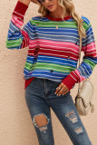 Multicolor Ripped Pullover Sweater