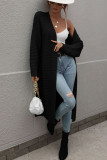 Plain Open Long Length Sweater Cardigans
