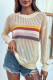 Hollow Out Rainbow Stripes Sweater Unishe Wholesale