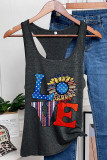 Love Patriotic Sunflower Graphic Tank Unishe Wholesale